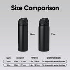 Owala FreeSip Stainless Steel Water Bottle 32 oz Very, Very Dark