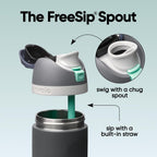 Owala FreeSip Stainless Steel Water Bottle 24 oz Foggy Tide