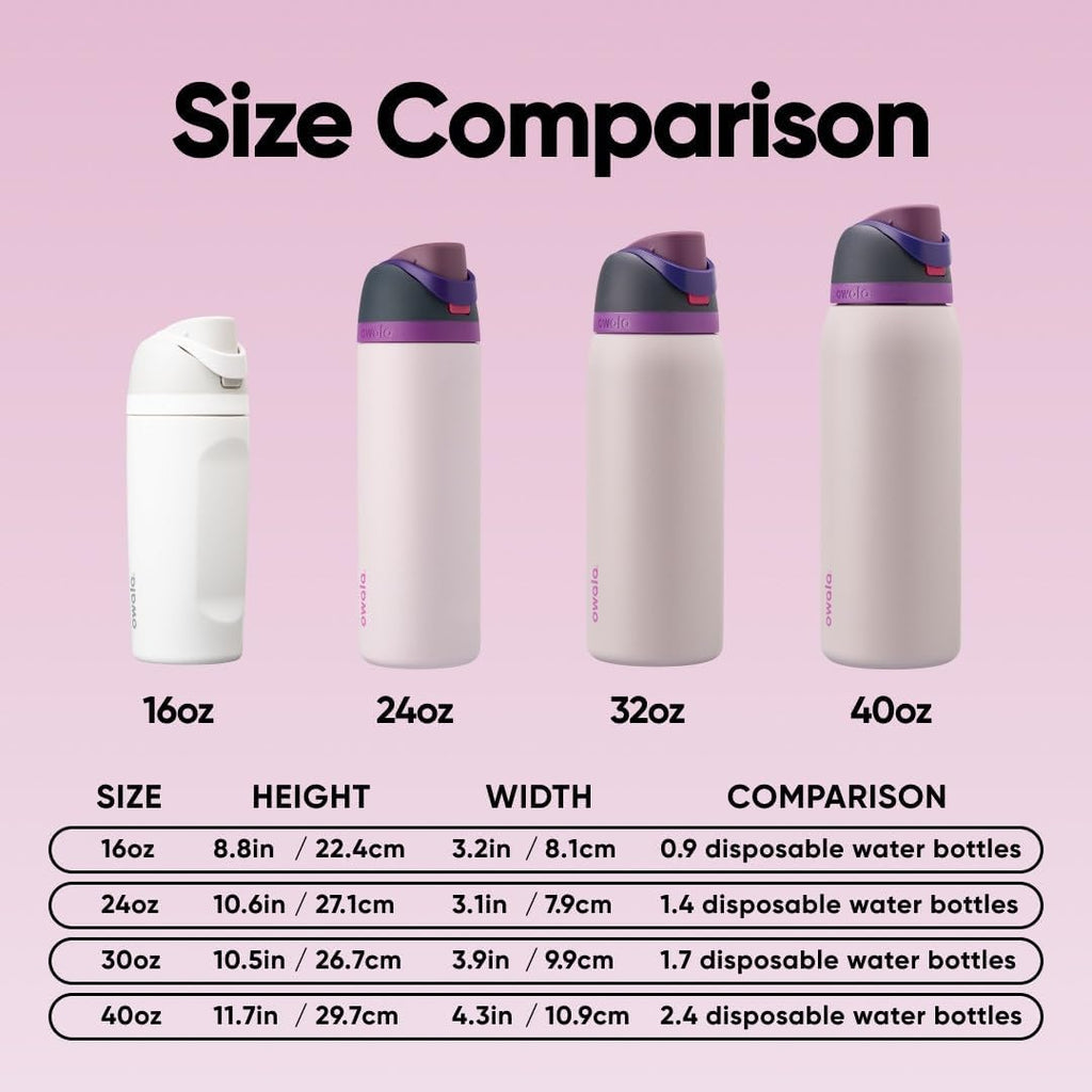 Owala FreeSip Stainless Steel Water Bottle 24 oz Dreamy Field